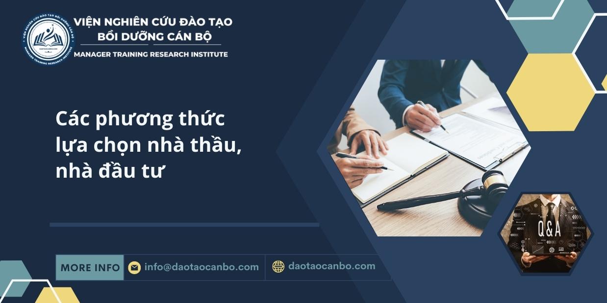 cac phuong thuc lua chon nha thau nha dau tu