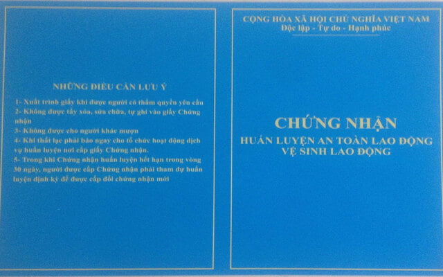 Chứng chỉ được nhận khi hoàn thành khóa huấn luyện học chứng chỉ an toàn nhóm 1 Chứng chỉ được nhận khi hoàn thành khóa học an toàn nhóm 1
